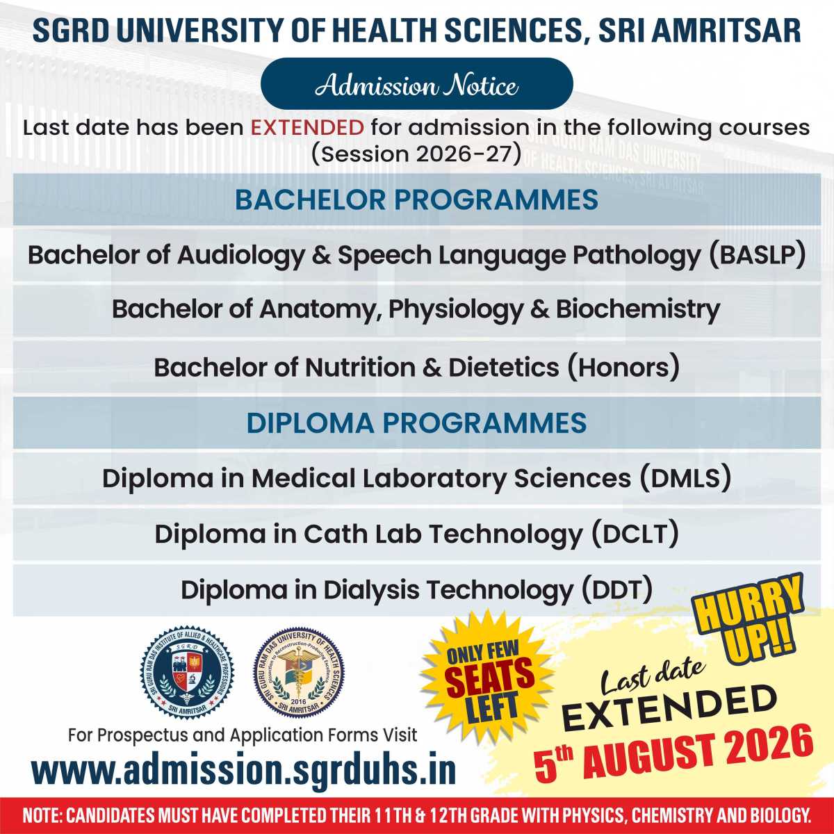 Last Date Extended  Allied and Health Programmes 2026-27.jpg